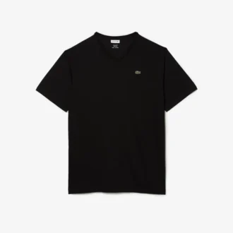 Męski bawełniany T-shirt z prążkowanym dekoltem w serek w wersji Tall