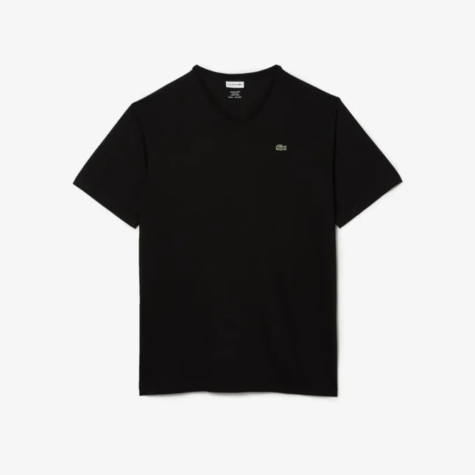 Męski bawełniany T-shirt z prążkowanym dekoltem w serek w wersji Tall