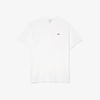 Męski bawełniany T-shirt z prążkowanym dekoltem w serek w wersji Tall