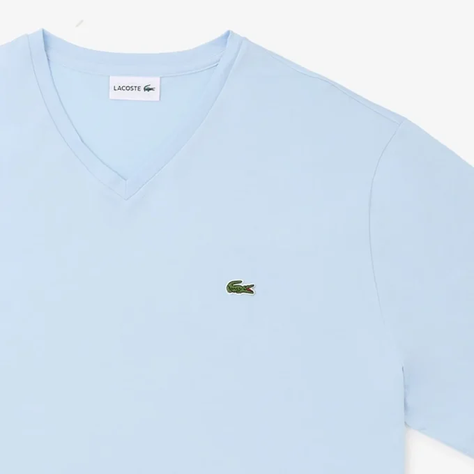 Męski bawełniany T-shirt z prążkowanym dekoltem w serek w wersji Tall Męski bawełniany T-shirt z prążkowanym dekoltem w serek w wersji Tall