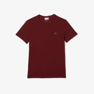 Męski lekki T-shirt z bawełny Pima z dekoltem w serek