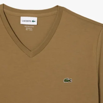 Męski lekki T-shirt z bawełny Pima z dekoltem w serek