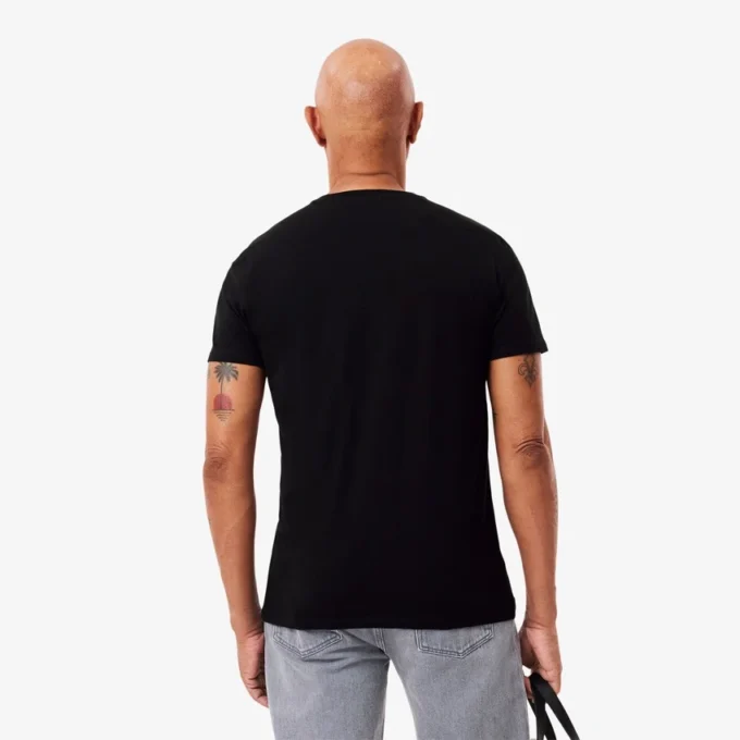 Męski lekki T-shirt z bawełny Pima z dekoltem w serek