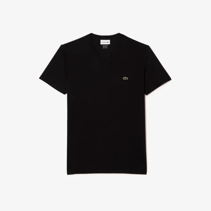 Męski lekki T-shirt z bawełny Pima z dekoltem w serek