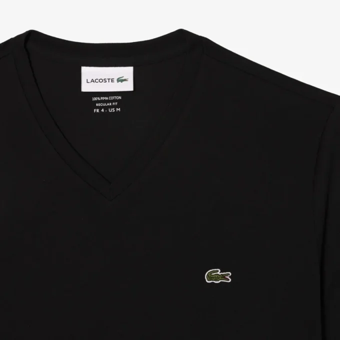 Męski lekki T-shirt z bawełny Pima z dekoltem w serek