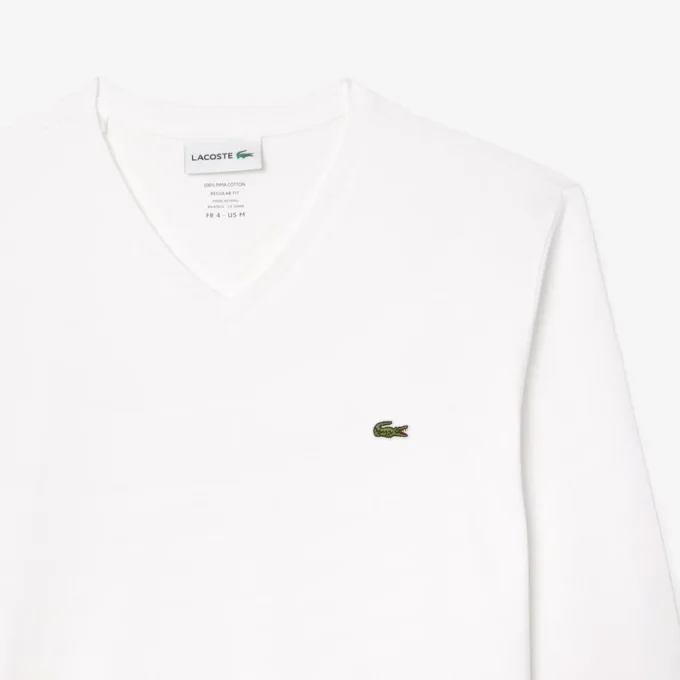 Męski lekki T-shirt z bawełny Pima z dekoltem w serek Męski lekki T-shirt z bawełny Pima z dekoltem w serek