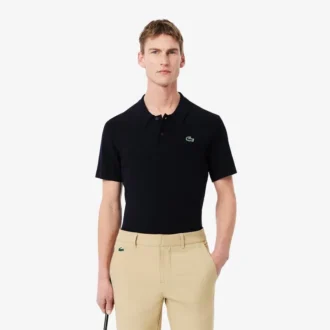 Męski sweter golfowy z krótkim rękawem i kołnierzykiem Polo Męski sweter golfowy z krótkim rękawem i kołnierzykiem Polo