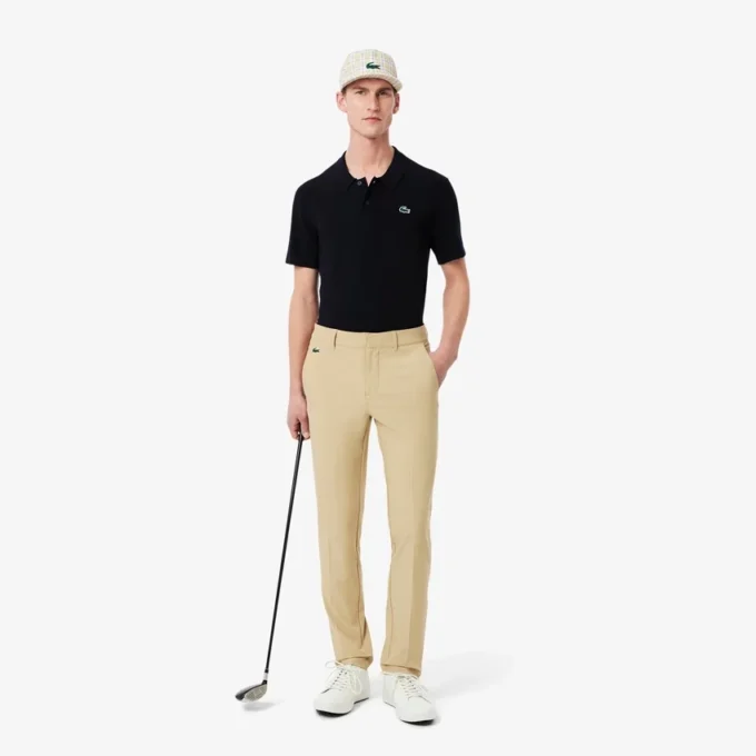 Męski sweter golfowy z krótkim rękawem i kołnierzykiem Polo Męski sweter golfowy z krótkim rękawem i kołnierzykiem Polo