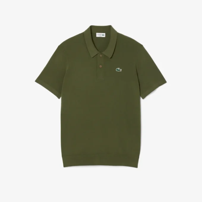 Męski sweter golfowy z krótkim rękawem i kołnierzykiem Polo Męski sweter golfowy z krótkim rękawem i kołnierzykiem Polo