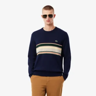 Męski sweter w paski wyprodukowany we Francji