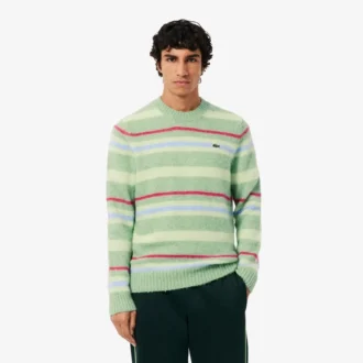 Męski sweter w paski z wełny alpaki