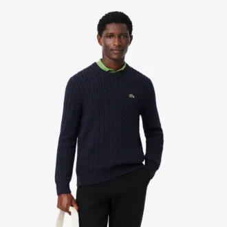 Męski sweter z dzianiny typu cable knit Męski sweter z dzianiny typu cable knit