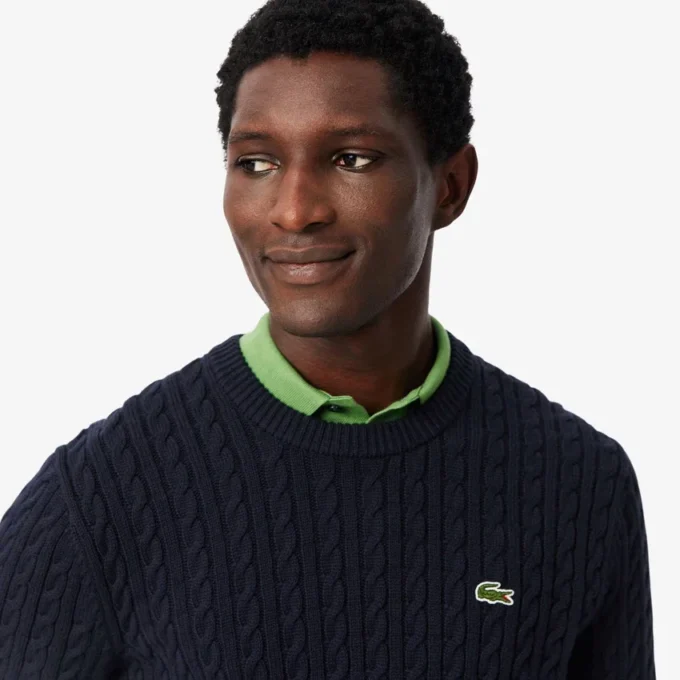 Męski sweter z dzianiny typu cable knit Męski sweter z dzianiny typu cable knit