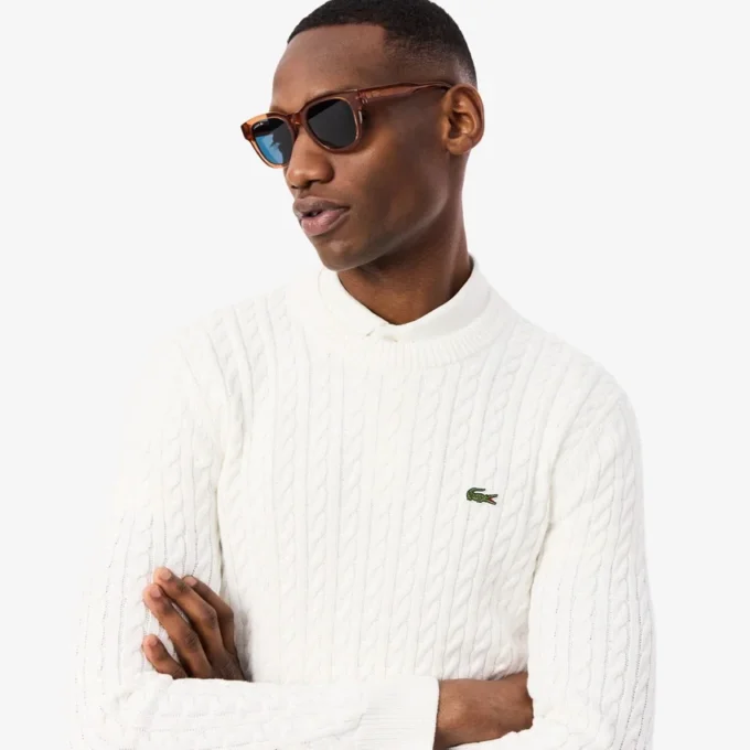 Męski sweter z dzianiny typu cable knit Męski sweter z dzianiny typu cable knit