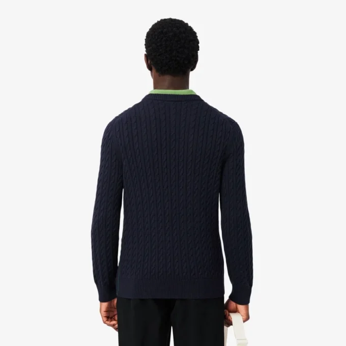 Męski sweter z dzianiny typu cable knit Męski sweter z dzianiny typu cable knit