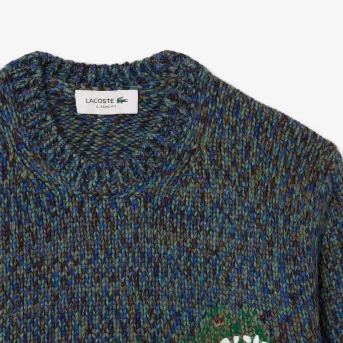 Męski sweter z dzianiny z intarsją w kształcie krokodyla Męski sweter z dzianiny z intarsją w kształcie krokodyla