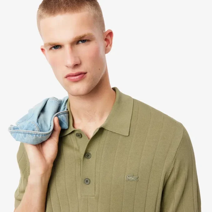 Męski sweter z kołnierzem Koszulki Polo z elastycznej dzianiny prążkowanej Męski sweter z kołnierzem Koszulki Polo z elastycznej dzianiny prążkowanej
