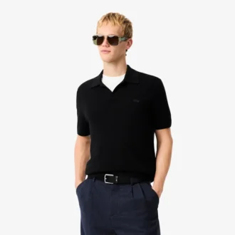 Męski sweter z mieszanki bawełny z otwartym kołnierzem Koszulki Polo Męski sweter z mieszanki bawełny z otwartym kołnierzem Koszulki Polo