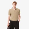 Męski sweter z mieszanki bawełny z otwartym kołnierzem Koszulki Polo Męski sweter z mieszanki bawełny z otwartym kołnierzem Koszulki Polo
