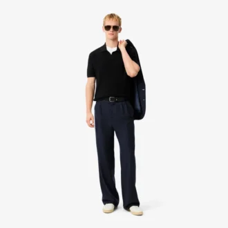 Męski sweter z mieszanki bawełny z otwartym kołnierzem Koszulki Polo Męski sweter z mieszanki bawełny z otwartym kołnierzem Koszulki Polo
