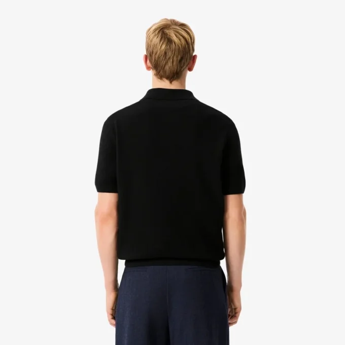 Męski sweter z mieszanki bawełny z otwartym kołnierzem Koszulki Polo Męski sweter z mieszanki bawełny z otwartym kołnierzem Koszulki Polo