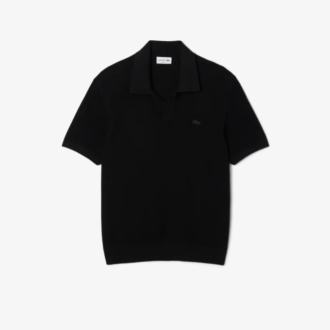Męski sweter z mieszanki bawełny z otwartym kołnierzem Koszulki Polo Męski sweter z mieszanki bawełny z otwartym kołnierzem Koszulki Polo