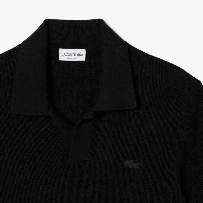 Męski sweter z mieszanki bawełny z otwartym kołnierzem Koszulki Polo Męski sweter z mieszanki bawełny z otwartym kołnierzem Koszulki Polo