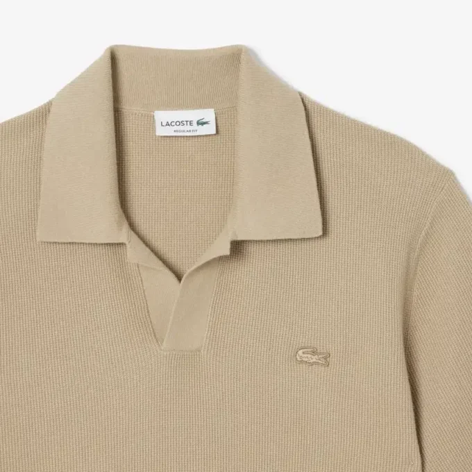 Męski sweter z mieszanki bawełny z otwartym kołnierzem Koszulki Polo Męski sweter z mieszanki bawełny z otwartym kołnierzem Koszulki Polo