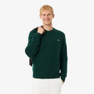 Męski sweter z wełny z okrągłym dekoltem