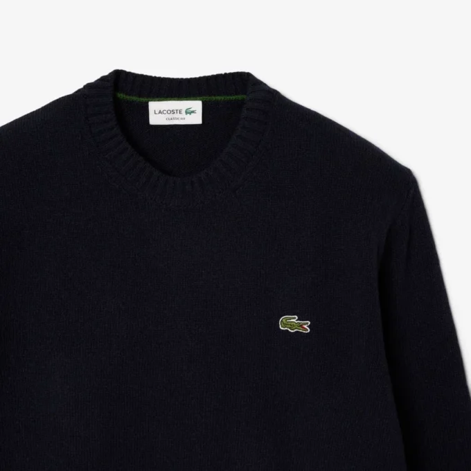 Męski sweter z wełny z okrągłym dekoltem Męski sweter z wełny z okrągłym dekoltem