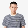 Męski T-shirt w paski z grubej bawełny Męski T-shirt w paski z grubej bawełny