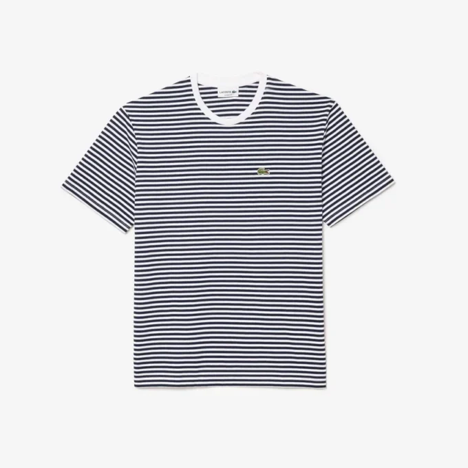 Męski T-shirt w paski z grubej bawełny Męski T-shirt w paski z grubej bawełny