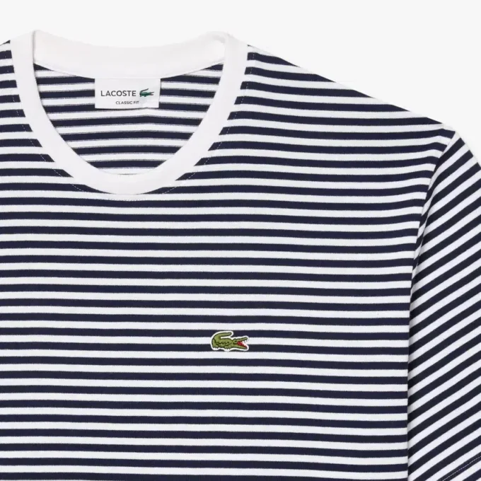 Męski T-shirt w paski z grubej bawełny Męski T-shirt w paski z grubej bawełny