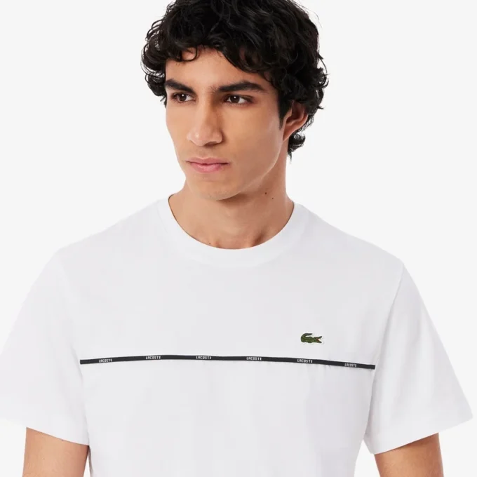Męski T-shirt z bawełnianego dżerseju z logo Męski T-shirt z bawełnianego dżerseju z logo