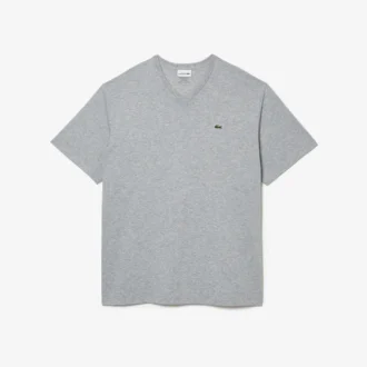 Męski T-shirt z dekoltem w serek i luźnym krojem z bawełny Pima Męski T-shirt z dekoltem w serek i luźnym krojem z bawełny Pima