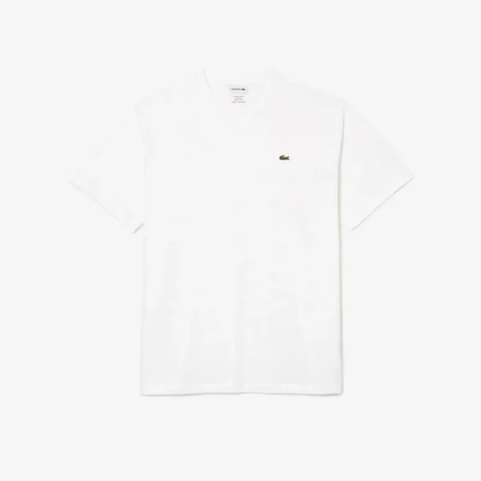 Męski T-shirt z dekoltem w serek i luźnym krojem z bawełny Pima Męski T-shirt z dekoltem w serek i luźnym krojem z bawełny Pima