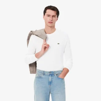 Męski T-shirt z długim rękawem z bawełny Pima