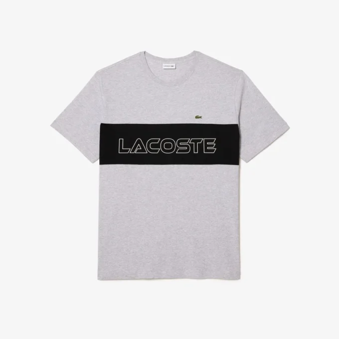 Męski T-shirt z dzianiny dżersejowej w stylu Big Fit z kontrastowymi wstawkami Męski T-shirt z dzianiny dżersejowej w stylu Big Fit z kontrastowymi wstawkami