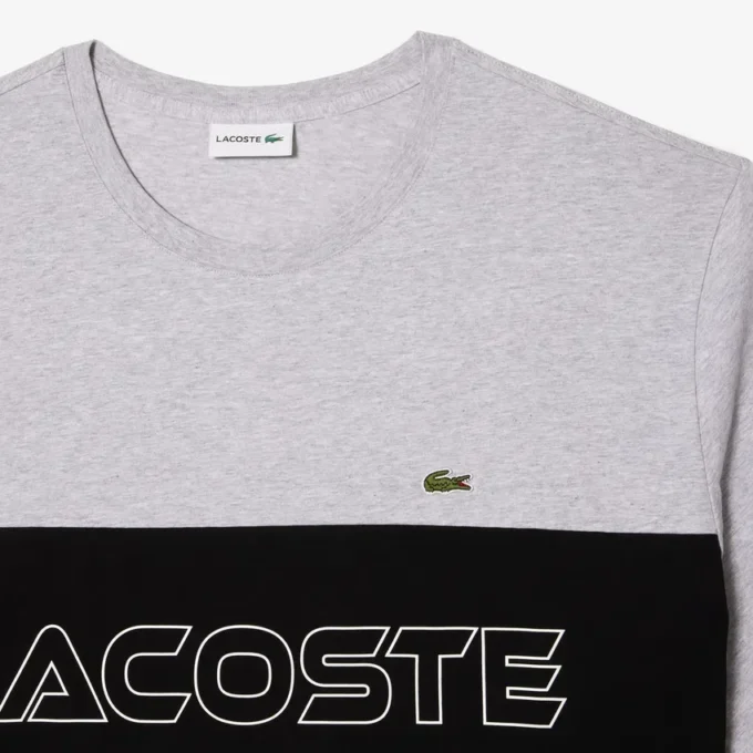Męski T-shirt z dzianiny dżersejowej w stylu Big Fit z kontrastowymi wstawkami Męski T-shirt z dzianiny dżersejowej w stylu Big Fit z kontrastowymi wstawkami