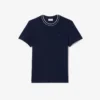 Męski T-shirt z elastycznego piqu w paski z kołnierzykiem Męski T-shirt z elastycznego piqu w paski z kołnierzykiem