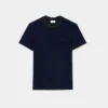 Męski T-shirt z elastycznego piqua w paski z kołnierzykiem Męski T-shirt z elastycznego piqua w paski z kołnierzykiem