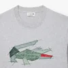 Męski T-shirt z grubej bawełny z nadrukiem krokodyla Męski T-shirt z grubej bawełny z nadrukiem krokodyla