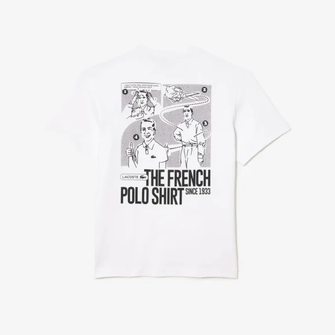 Męski T-shirt z grubej bawełny z nadrukiem na plecach Męski T-shirt z grubej bawełny z nadrukiem na plecach