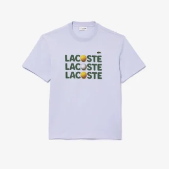 Męski T-shirt z grubej bawełny z nadrukiem piłek