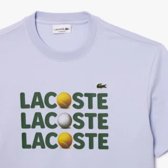 Męski T-shirt z grubej bawełny z nadrukiem piłek
