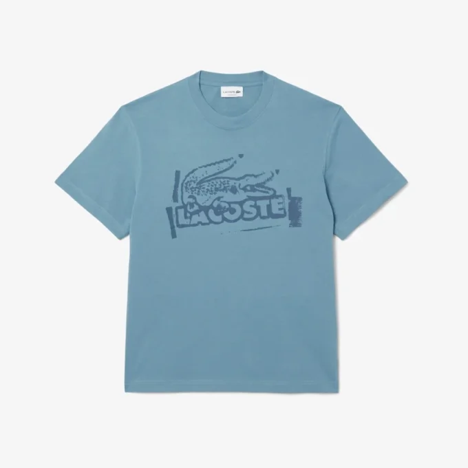 Męski T-shirt z nadrukiem z bawełnianego dżerseju Męski T-shirt z nadrukiem z bawełnianego dżerseju