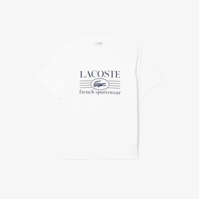Męski T-shirt z nadrukiem z bawełny o klasycznym kroju Męski T-shirt z nadrukiem z bawełny o klasycznym kroju