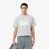 Męski T-shirt z nadrukiem z bawełny o klasycznym kroju