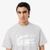 Męski T-shirt z nadrukiem z bawełny o klasycznym kroju