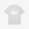 Męski T-shirt z nadrukiem z bawełny o klasycznym kroju